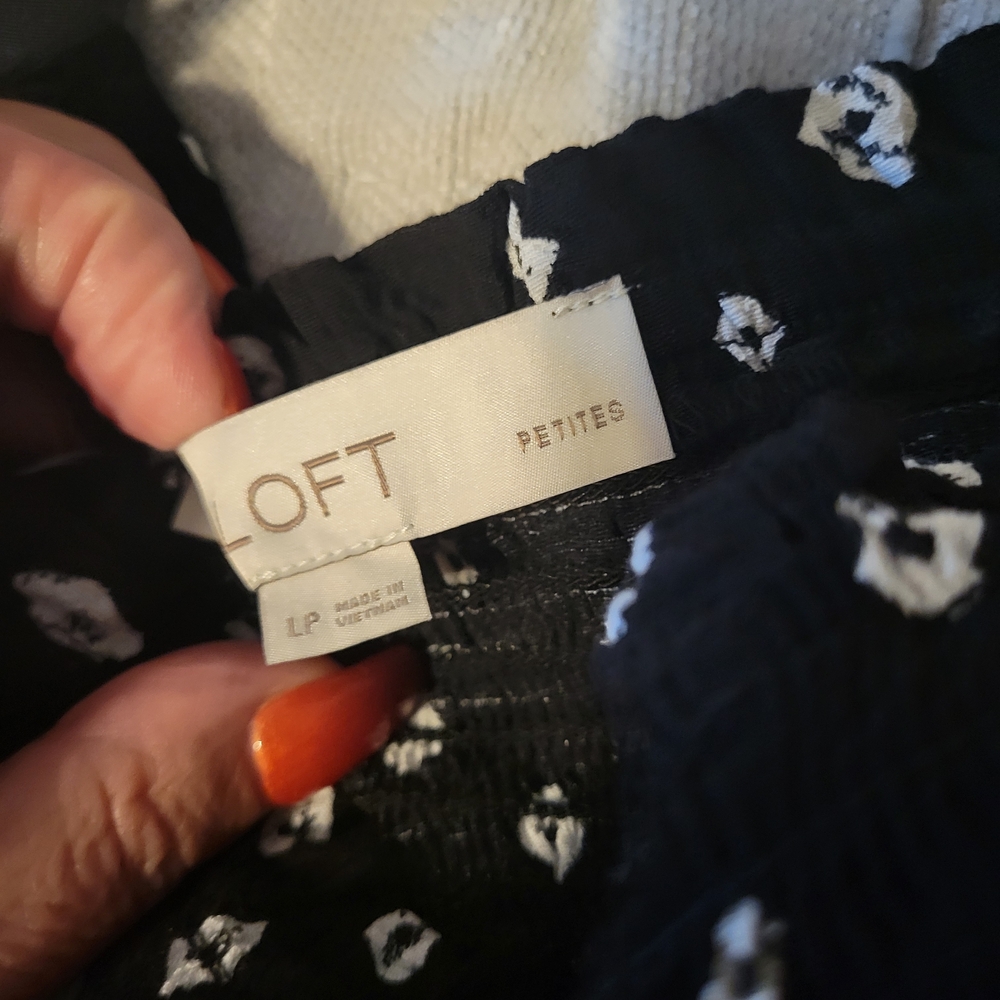 LOFT Black and White Polka Dot Jumpsuit - Picture 6 of 8